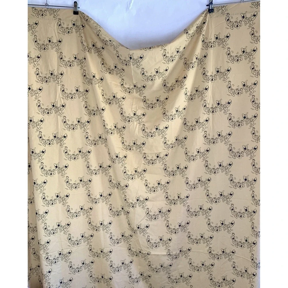 Vintage Henry Syverson Beige Laughing Man Cartoon Twin Flat Sheet Vintage Fabric